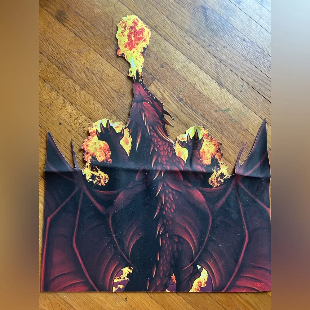 Dragon fire ball, die cut bathroom rug or bedroom